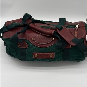 Vintage Land Rover Defender Green Canvas Leather Strap Duffle Bag BLEMISHES